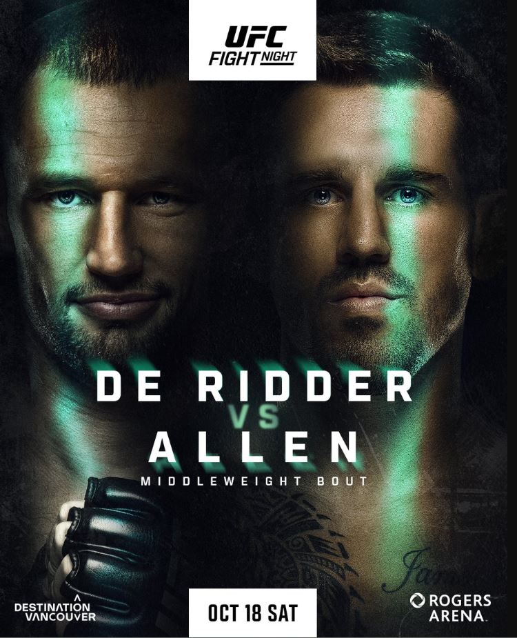 UFC Fight Night: De Ridder vs Allen Poster